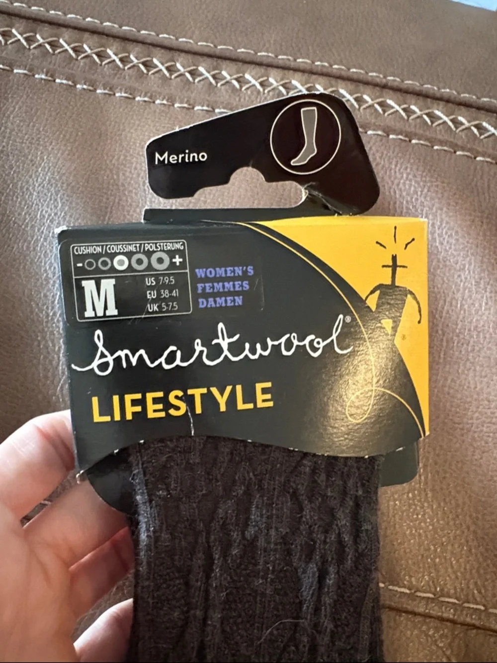Smartwool Women's‎ Cable Knit Socks in chestnut Heather trellis Kneehigh new nwt